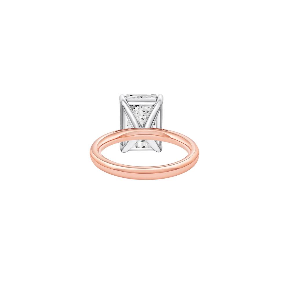 Lab Grown Diamond Emerald-Cut Solitaire Ring in 14K Rose &amp; White Gold (6 ct.) – Image 4 of 4