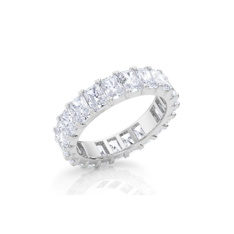 Lab Grown Diamond Radiant-Cut Eternity Band in 14K White Gold &#40;5 ct. tw.&#41; – Image 4 of 5