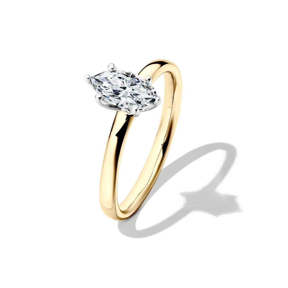 Diamond Marquise Solitaire Engagement Ring in 14K Yellow Gold (3/4 ct.) – Image 4 of 5