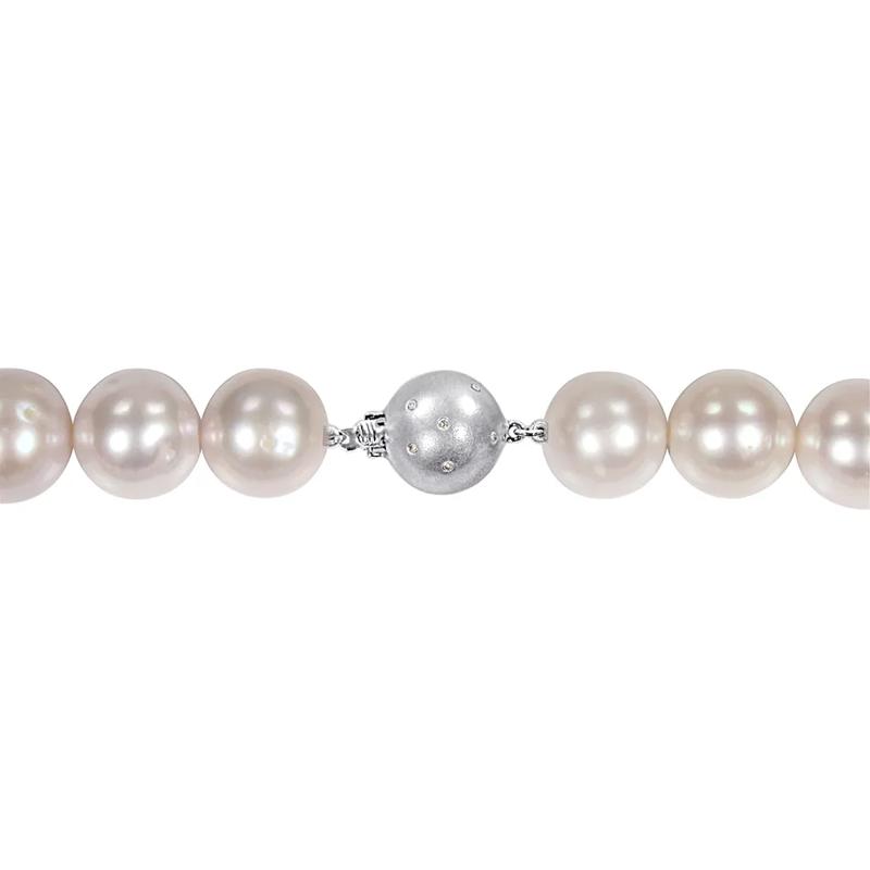 Pink Cultured Freshwater Pearl Necklace in 14K White Gold, 11-12mm, 18&rdquo; – Image 2 of 3