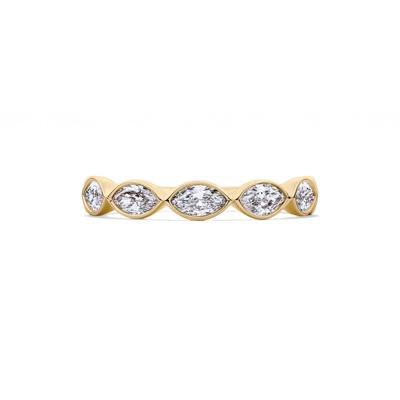 Lab Grown Diamond Marquise Bezel-Set Anniversary Band in 10K Yellow Gold (1 ct. tw.)
