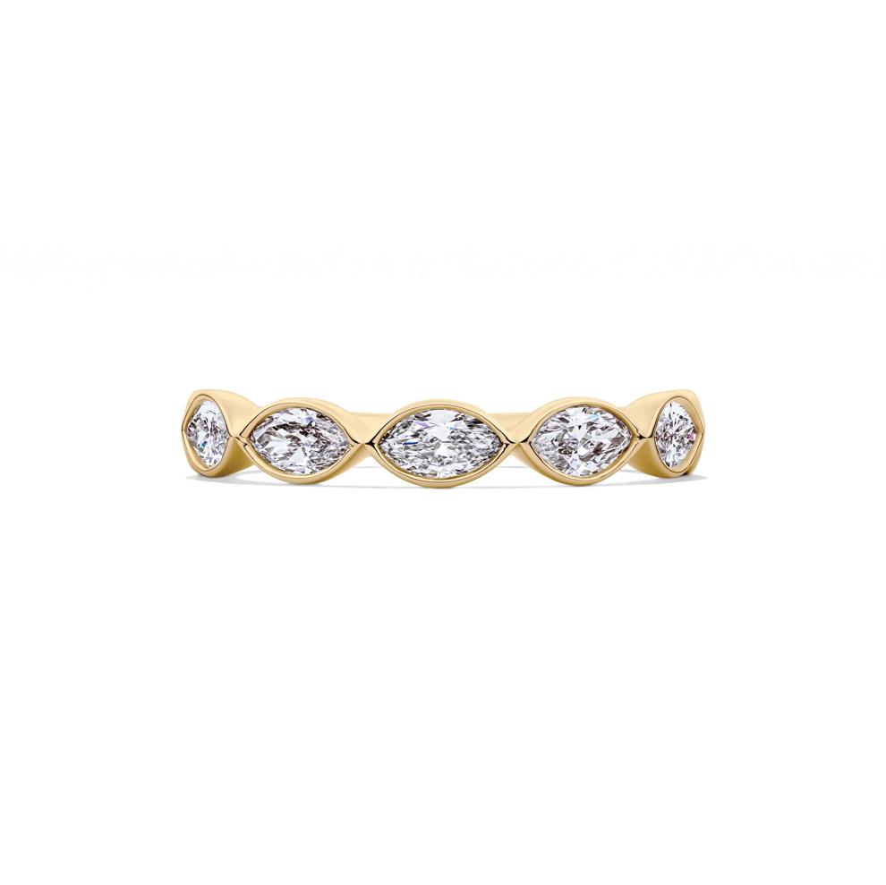 Lab Grown Diamond Marquise Bezel-Set Anniversary Band in 10K Yellow Gold (1 ct. tw.) – Image 1 of 4