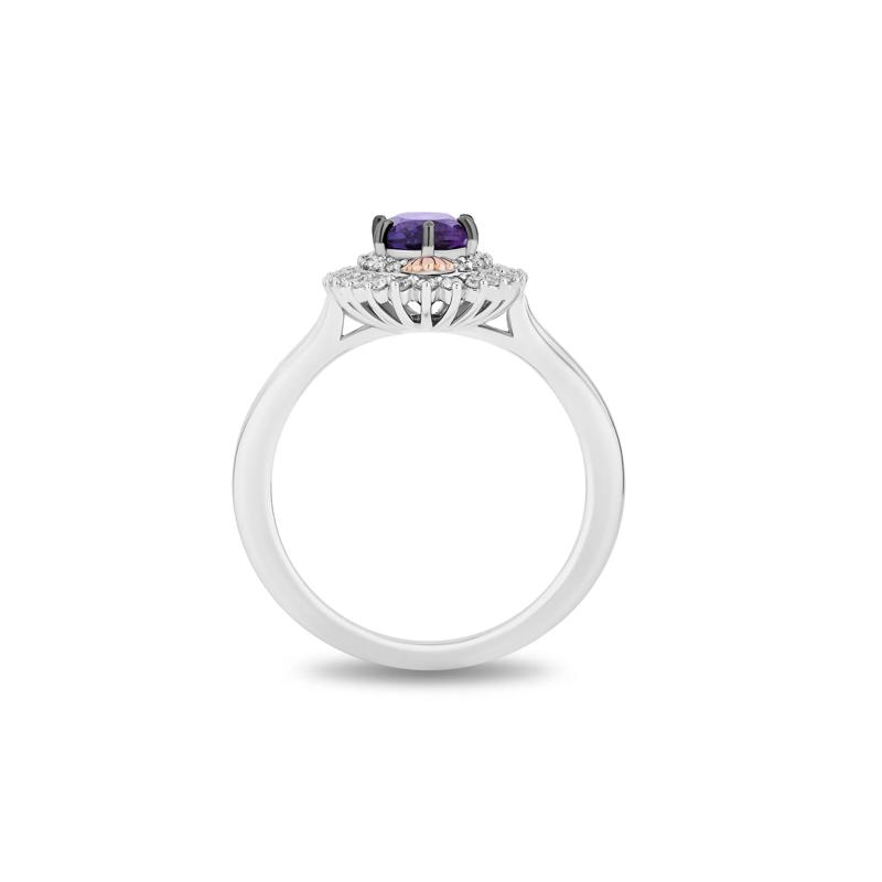 Amethyst and Diamond Ariel Ring in Sterling Silver and 14K Rose Gold &#40;1/5 ct. tw.&#41; – Image 2 of 4