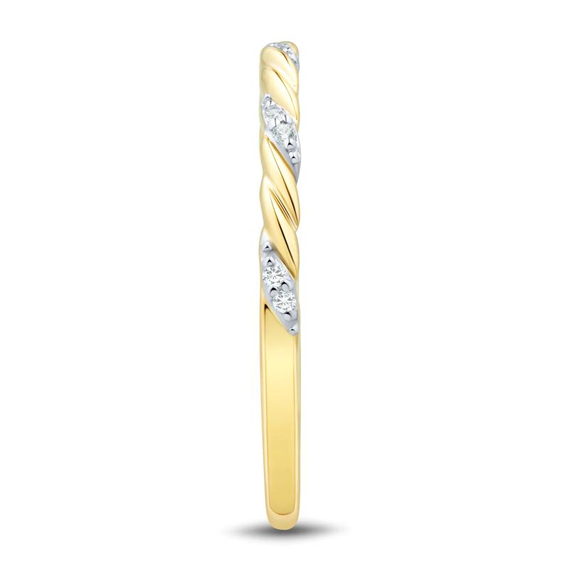 Diamond Accent Twist Band in 10K Yellow Gold – Image 2 of 3