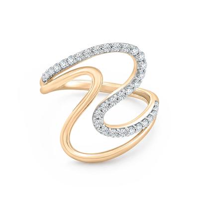 Diamond Swirl Ring in 10K Yellow Gold (1/3 ct. tw.)