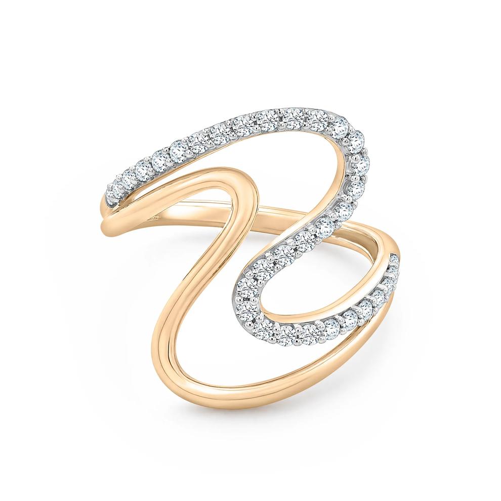 Diamond Swirl Ring in 10K Yellow Gold (1/3 ct. tw.) – Image 1 of 4