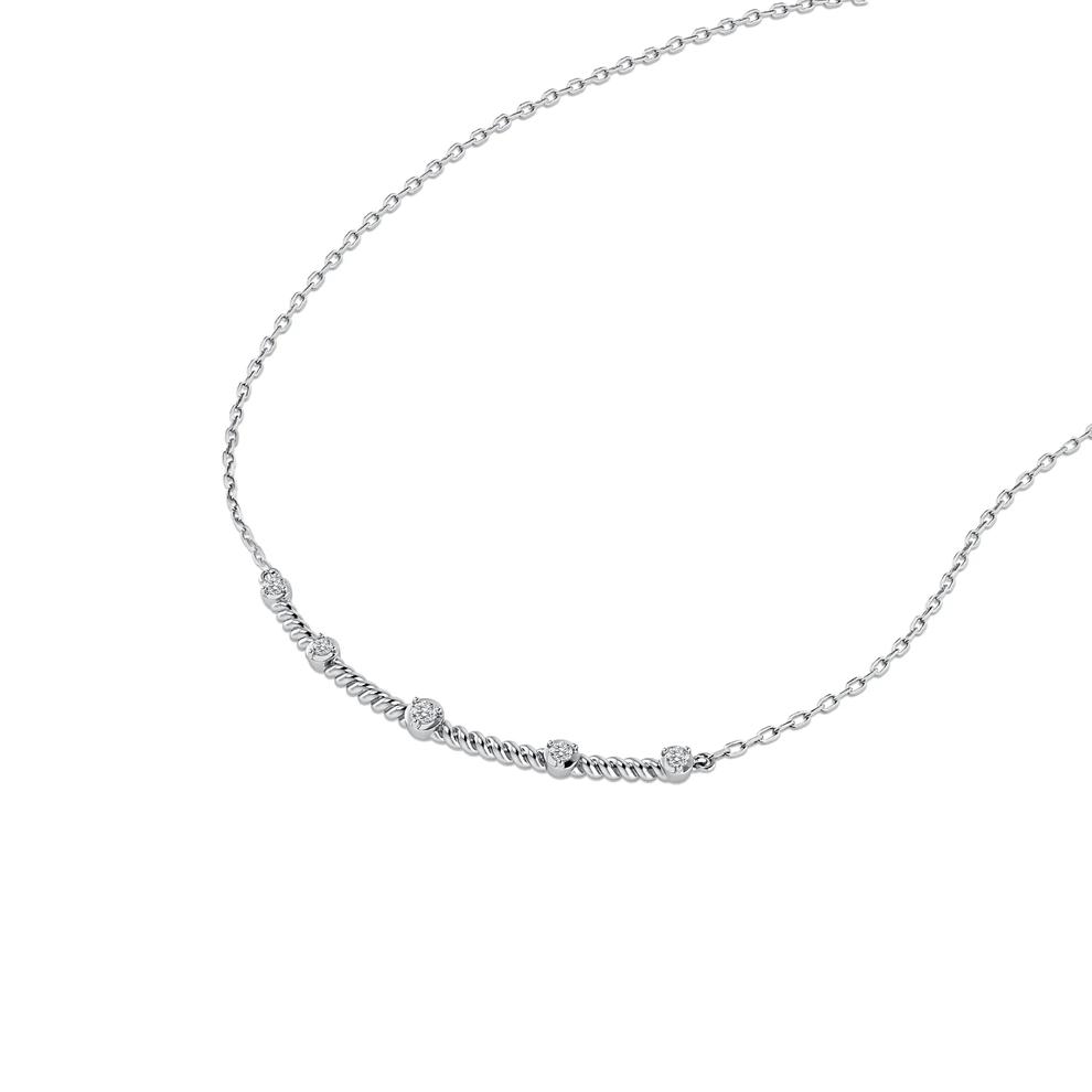 Diamond Frontal Necklace in 10K White Gold (1/7 ct. tw.) – Image 4 of 4