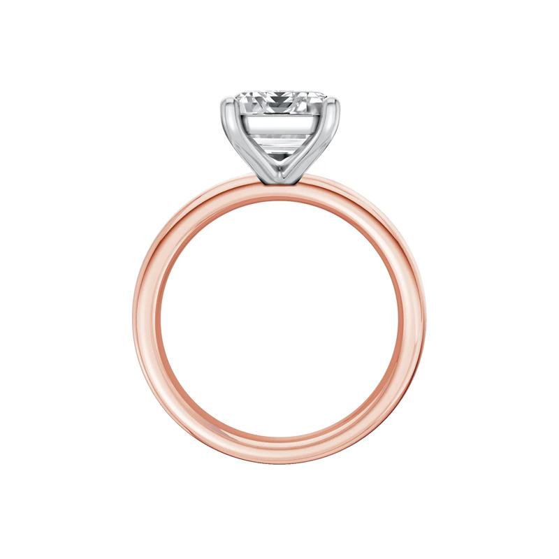 Lab Grown Diamond Emerald-Cut Solitaire Engagement Ring in 14K Rose &amp; White Gold &#40;4 ct.&#41;  – Image 2 of 4