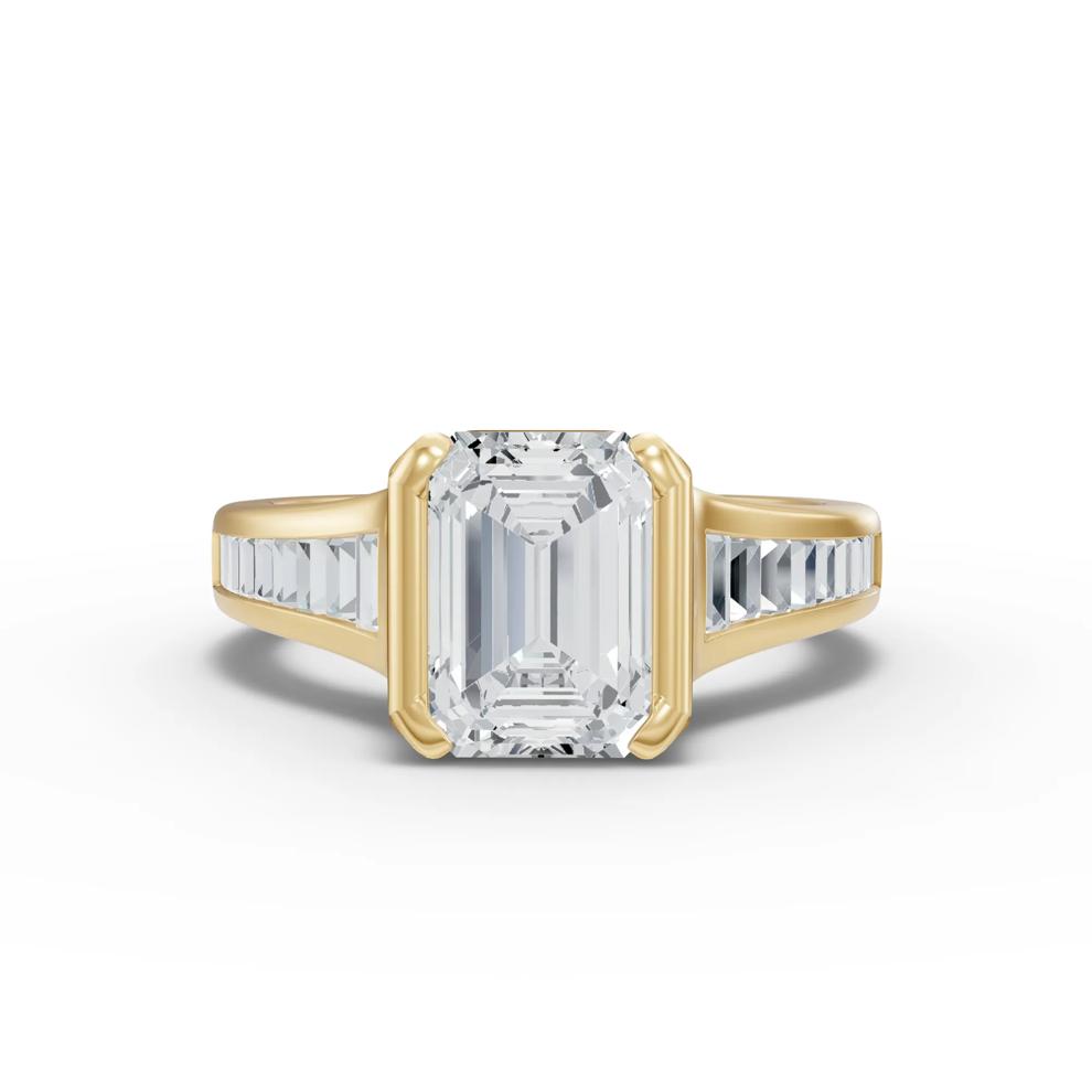 Lab Grown Diamond Emerald-Cut Center Engagement Ring in 14K Yellow Gold (2 1/2 ct. tw.) – Image 1 of 4