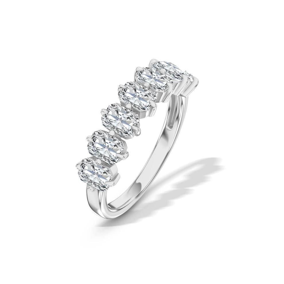 Lab Grown Diamond Radiant Compass Anniversary Band in 10K White Gold (1 1/2 ct. tw.) – Image 4 of 4