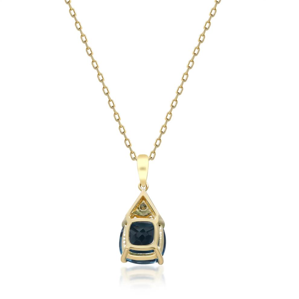 Blue Topaz and Diamond Accent Pendant in 10K Yellow Gold – Image 3 of 3