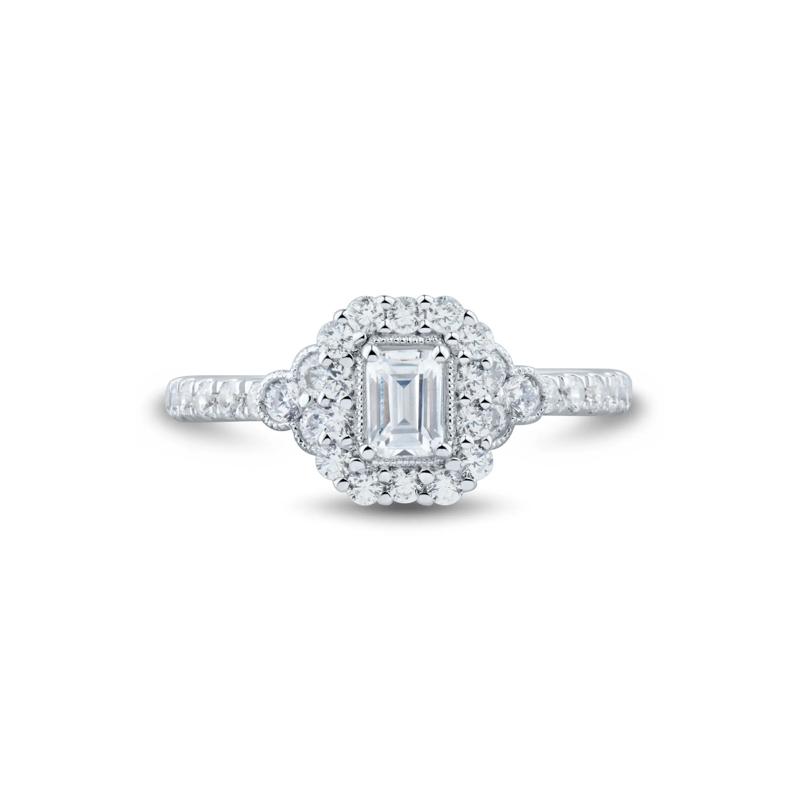 1 ct. tw. Emerald-Cut Diamond Engagement Ring in 14K White Gold – Image 1 of 3