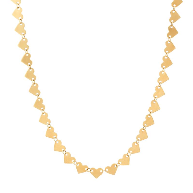 Heart Link Chain Necklace in 10K Yellow Gold, 18" – Image 1 of 3