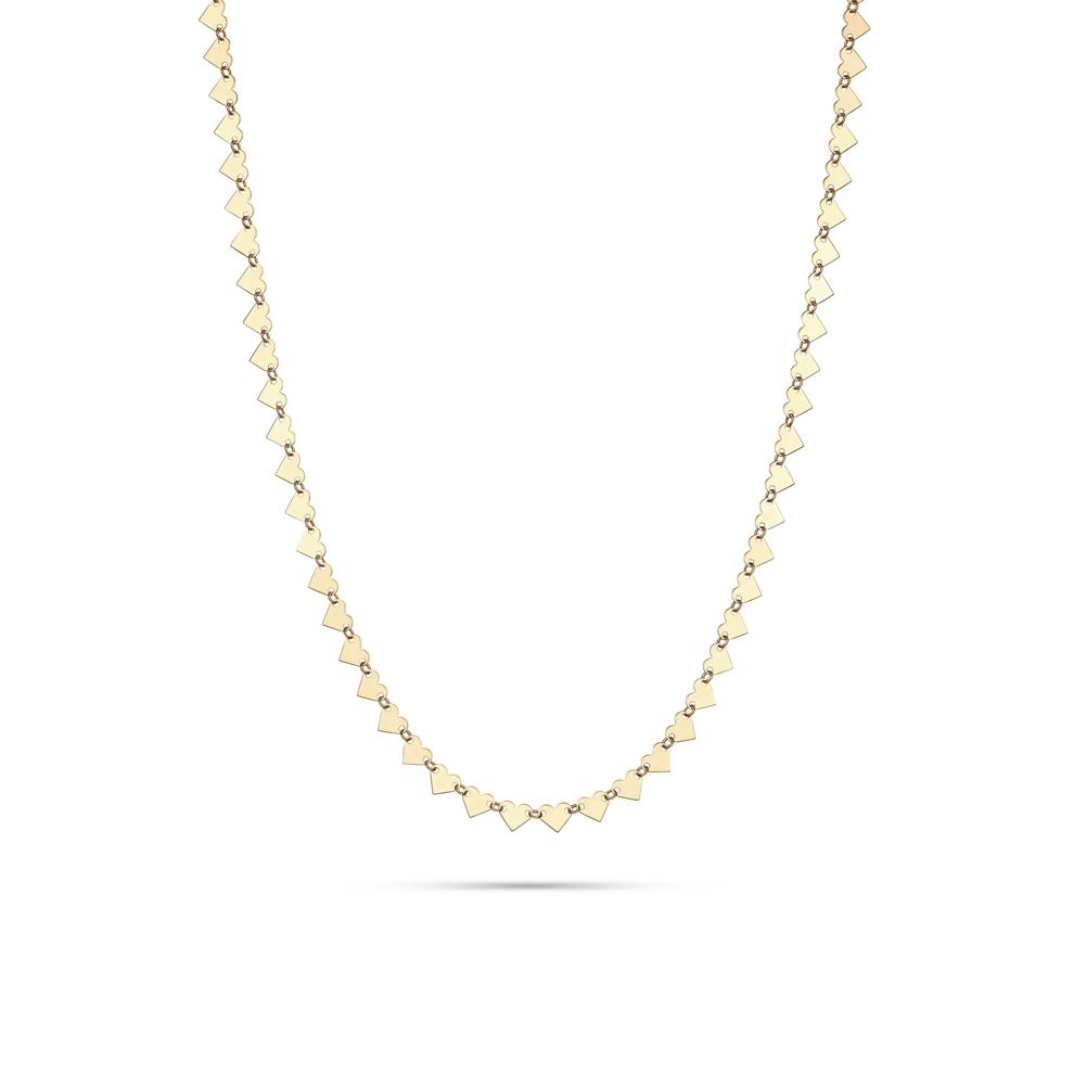 Heart Link Chain Necklace in 10K Yellow Gold, 18" – Image 1 of 4