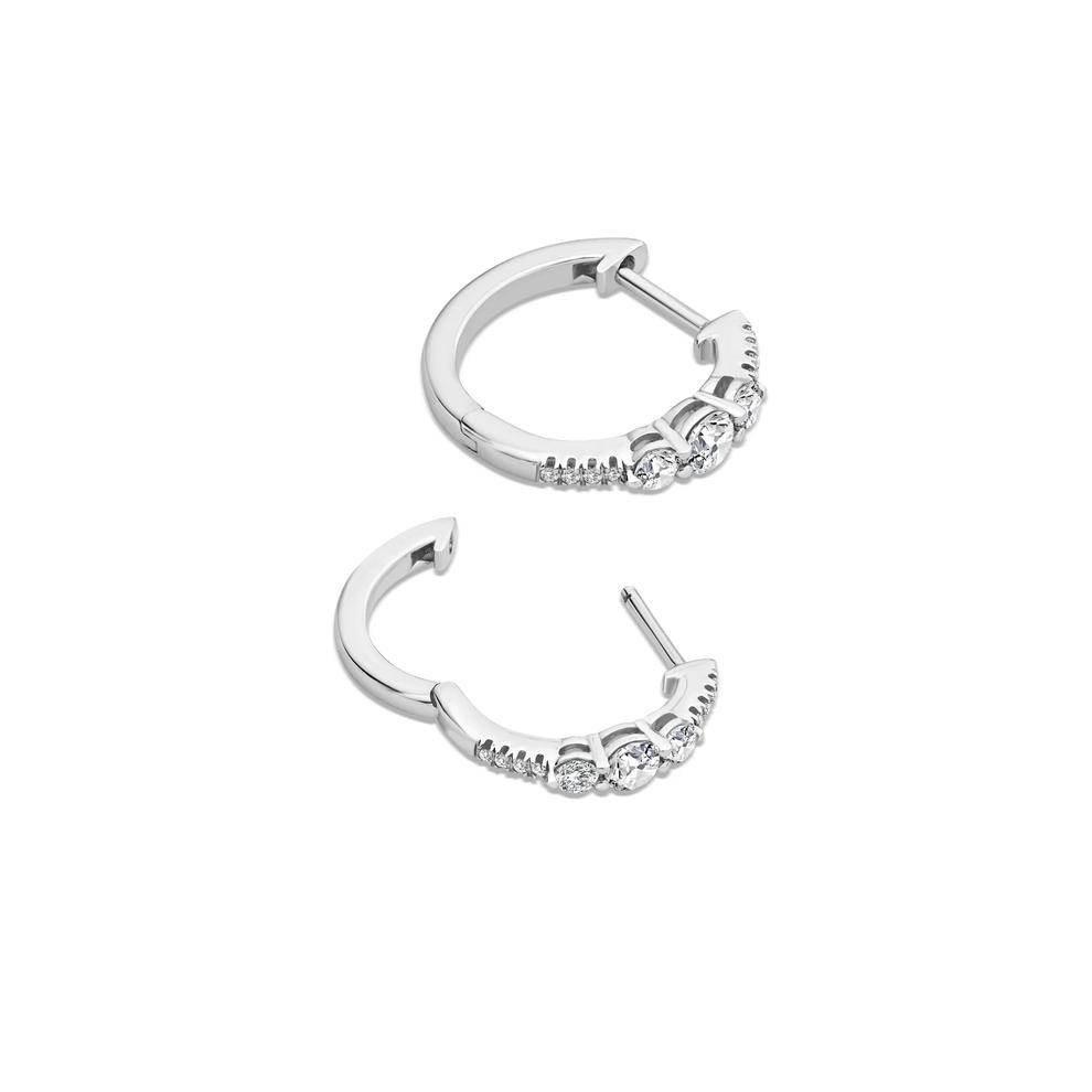 Diamond Hoop Earrings in 10K White Gold (5/8 ct. tw.) – Image 2 of 3
