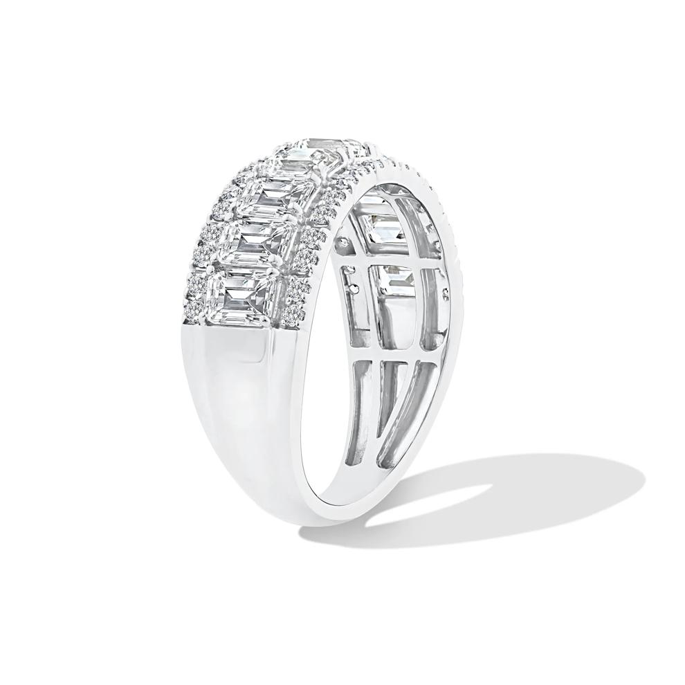 Lab Grown Diamond Emerald Center Band in 10K White Gold (2 1/2 ct. tw.) – Image 3 of 4