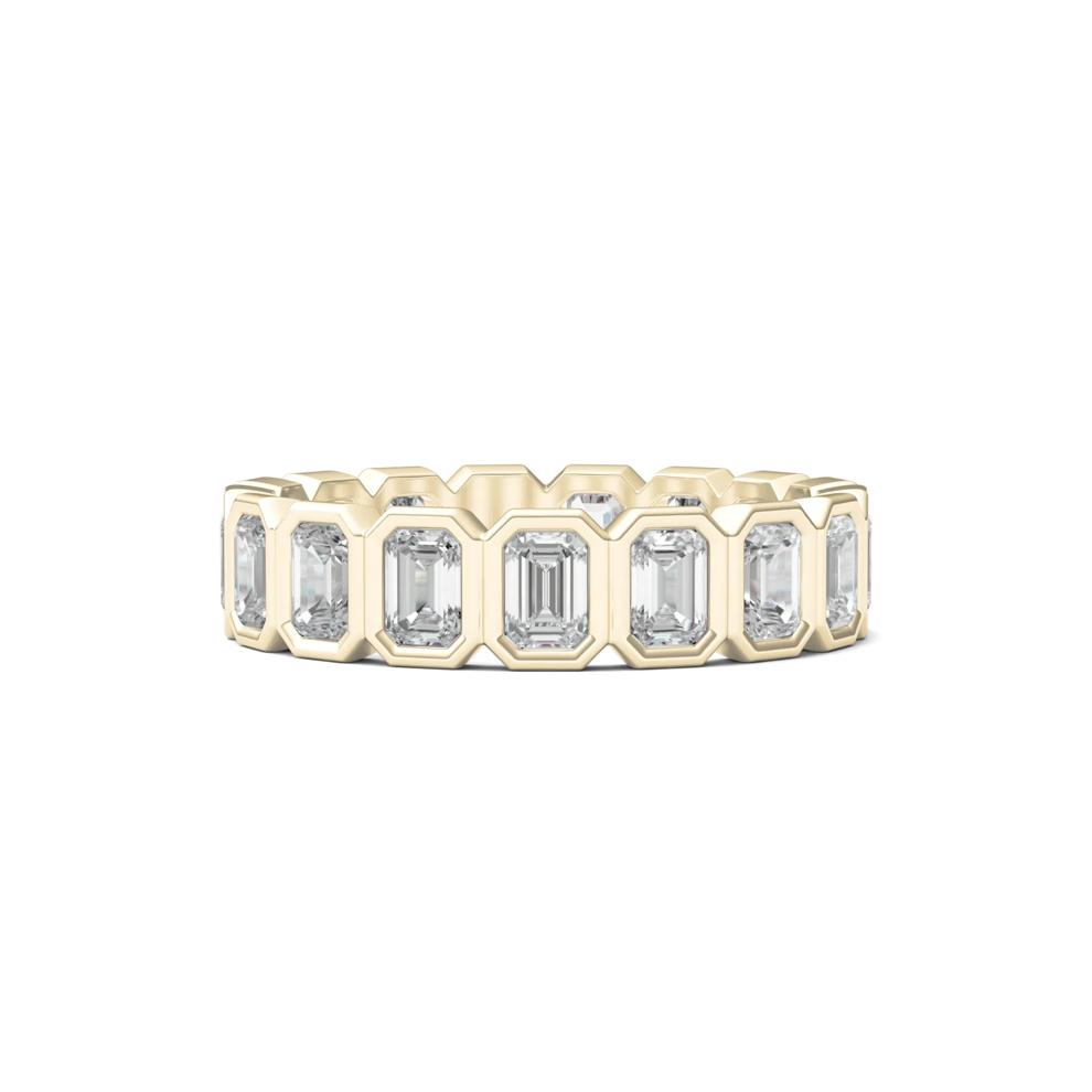 Emerald-Cut Lab Grown Diamond Bezel-Set Eternity Band in 14K Yellow Gold (2 1/2 ct. tw.) – Image 1 of 3