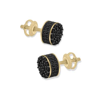 Black Diamond Stud Earrings in 10K Yellow Gold (3/4 ct. tw.)