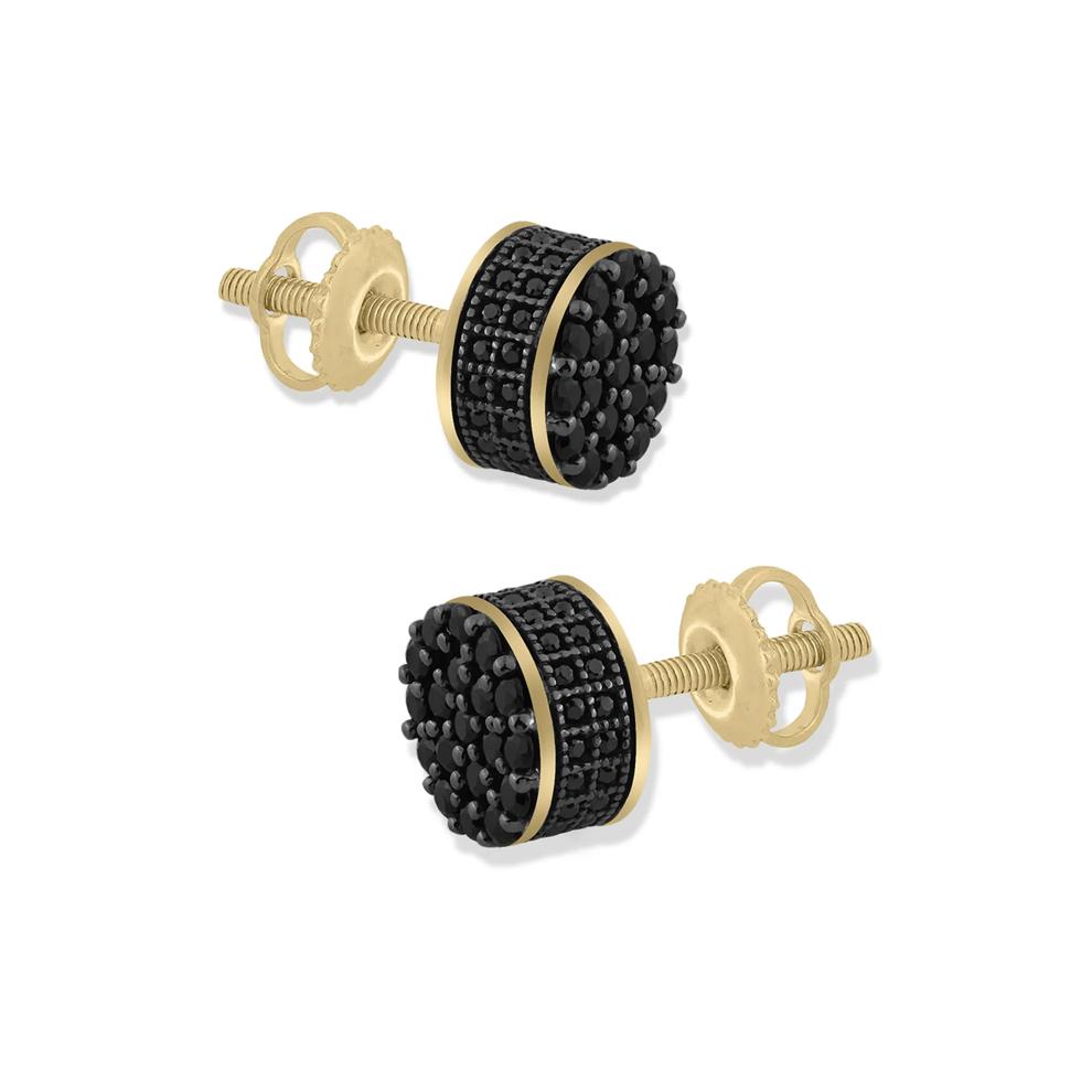 Black Diamond Stud Earrings in 10K Yellow Gold (3/4 ct. tw.) – Image 1 of 2