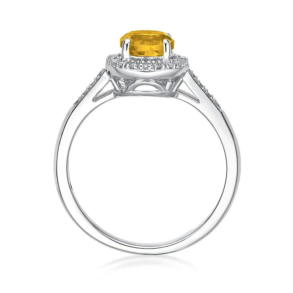 Citrine &amp; 1/8 ct. tw. Diamond Ring in Sterling Silver – Image 2 of 3