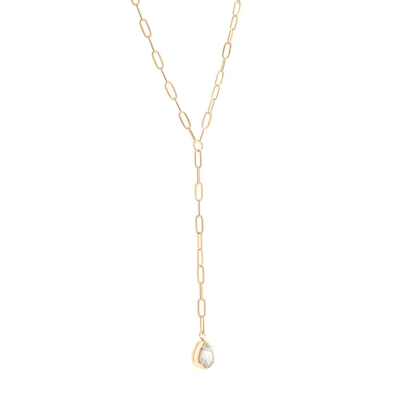 Lab-Created White Sapphire Lariat Necklace in Vermeil – Image 2 of 6