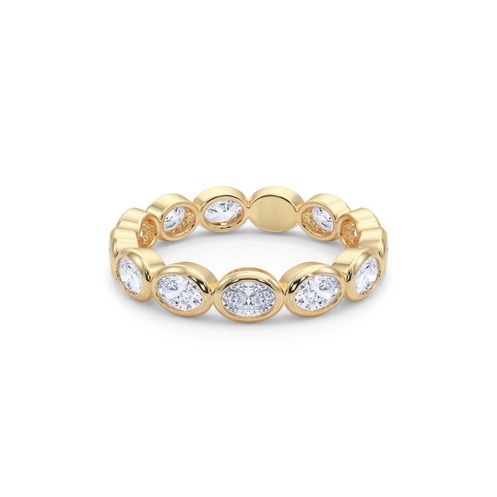 Lab Grown Diamond Bezel-Set Oval True Eternity Band in 14K Yellow Gold  – Image 4 of 5