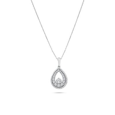 Diamond Teardrop Pendant in 10K White Gold (1/2 ct. tw.)