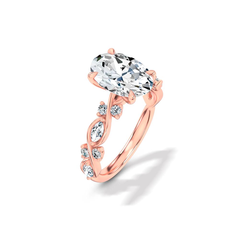 Lab Grown Diamond Oval Twist-Shank Engagement Ring in 14K Rose Gold (3 3/8 ct. tw.) – Image 4 of 4