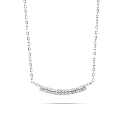 Diamond Frontal Bar Necklace in Sterling Silver (1/10 ct. tw.)