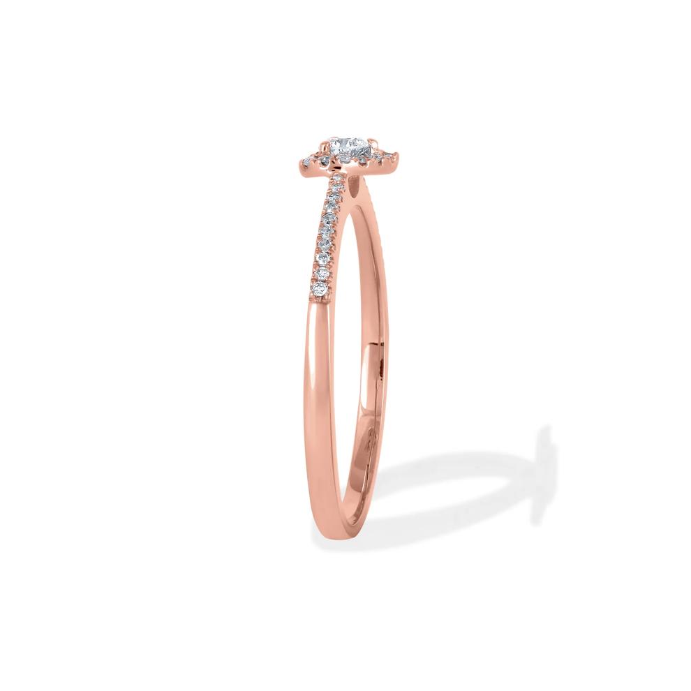 Diamond Heart Halo Promise Ring in 10K Rose Gold (1/4 ct. tw.) – Image 3 of 4
