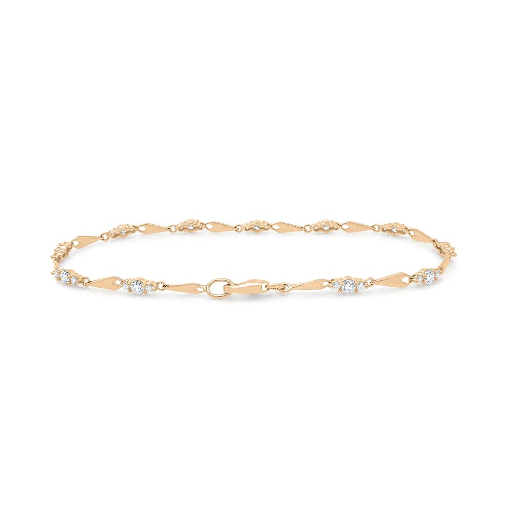 Diamond Three-Stone Line Bracelet in 10K Yellow Gold, 7" (1 ct. tw.) – Image 2 of 2