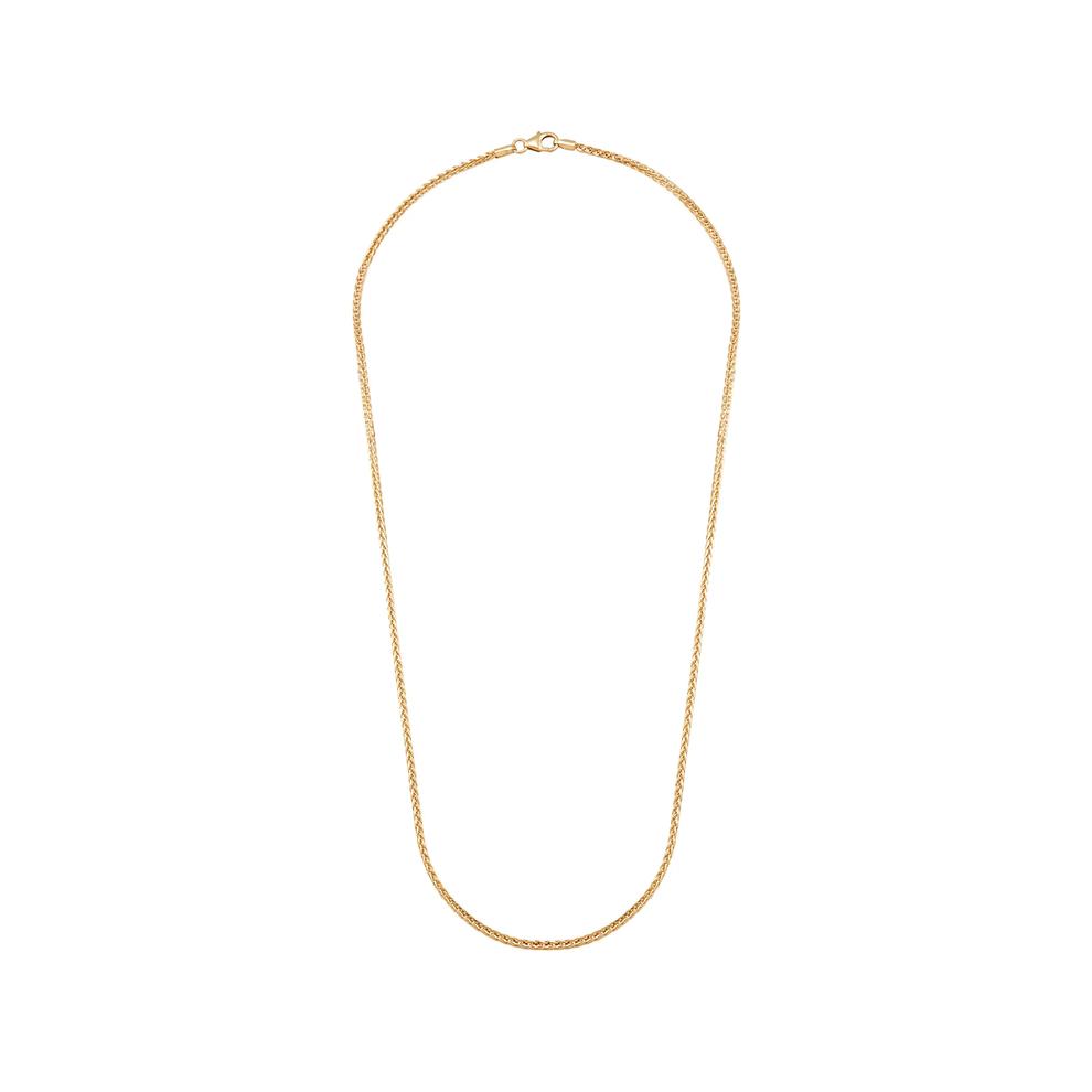 Hollow Square Wheat Chain in 14K Yellow Gold, 2.3mm, 18" – Image 3 of 4