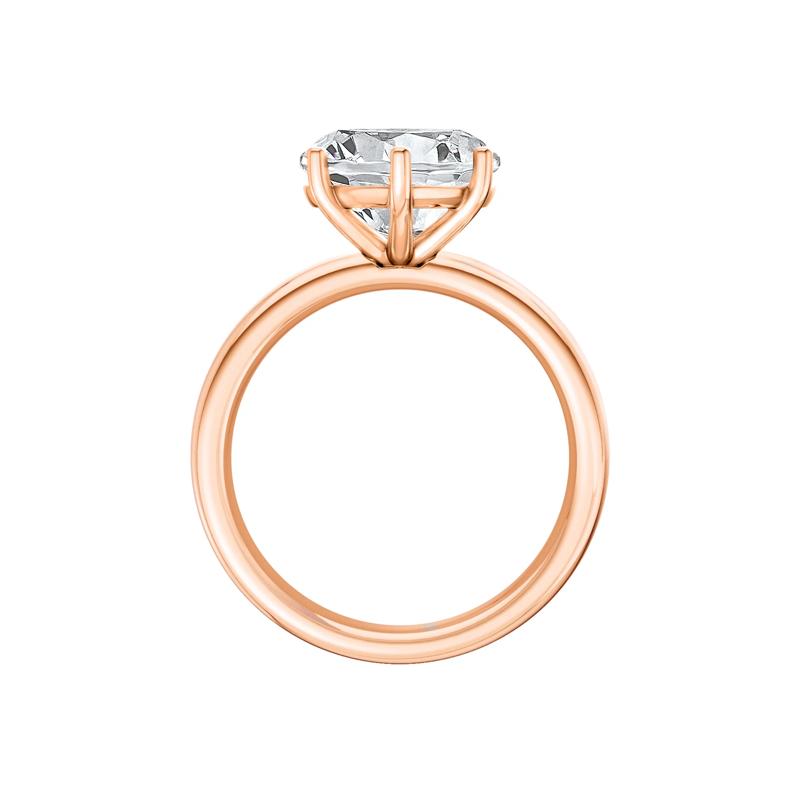 Lab Grown Diamond Heart-Shaped Solitaire Ring in 14K Rose &amp; White Gold &#40;3 ct.&#41; – Image 2 of 4