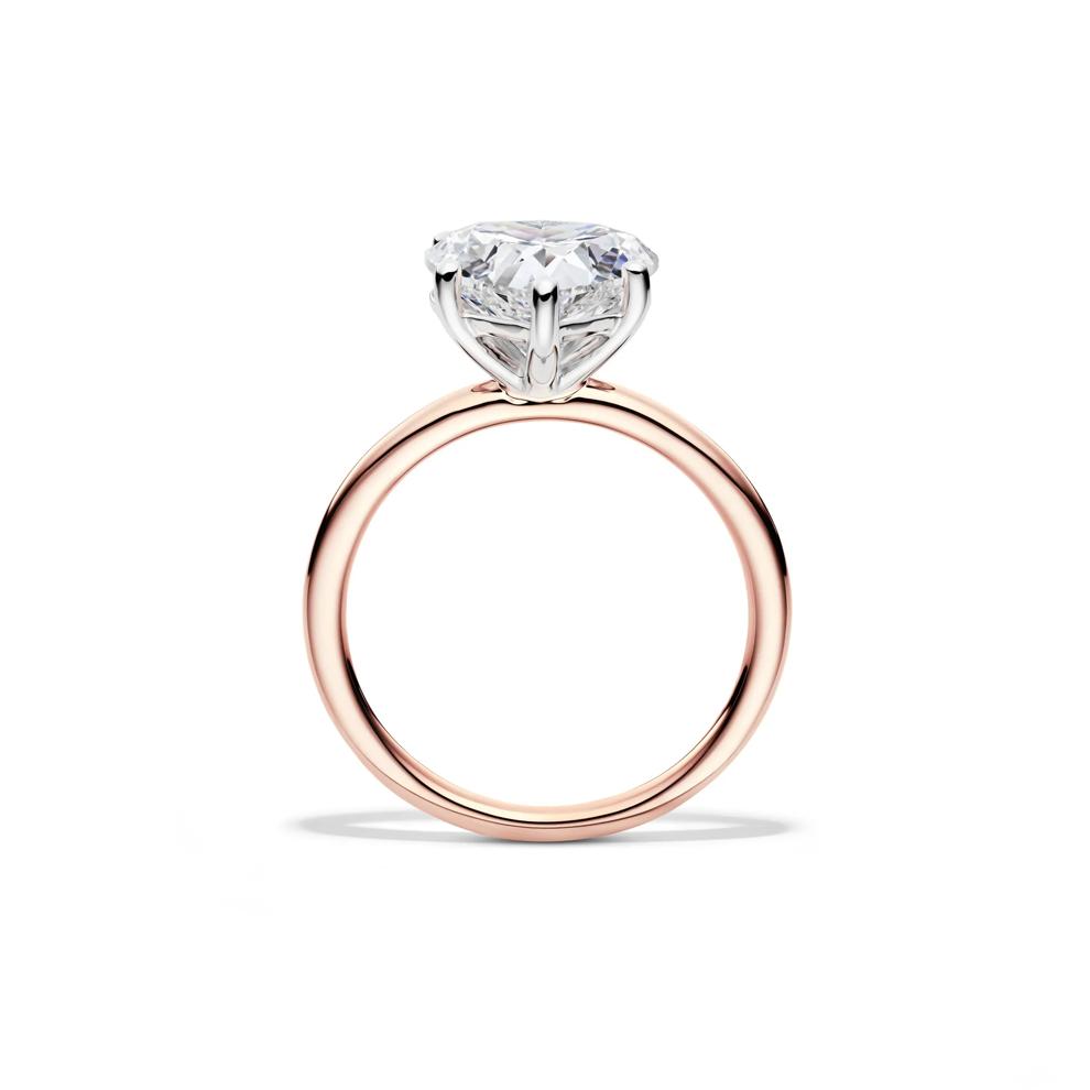 Lab Grown Diamond Heart-Shaped Solitaire Ring in 14K Rose &amp; White Gold (3 ct.) – Image 2 of 4
