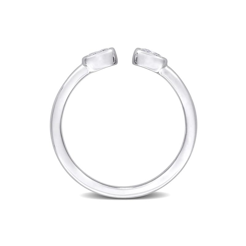 Lab-Created Moissanite Oval Bezel Open Band in Sterling Silver – Image 2 of 7