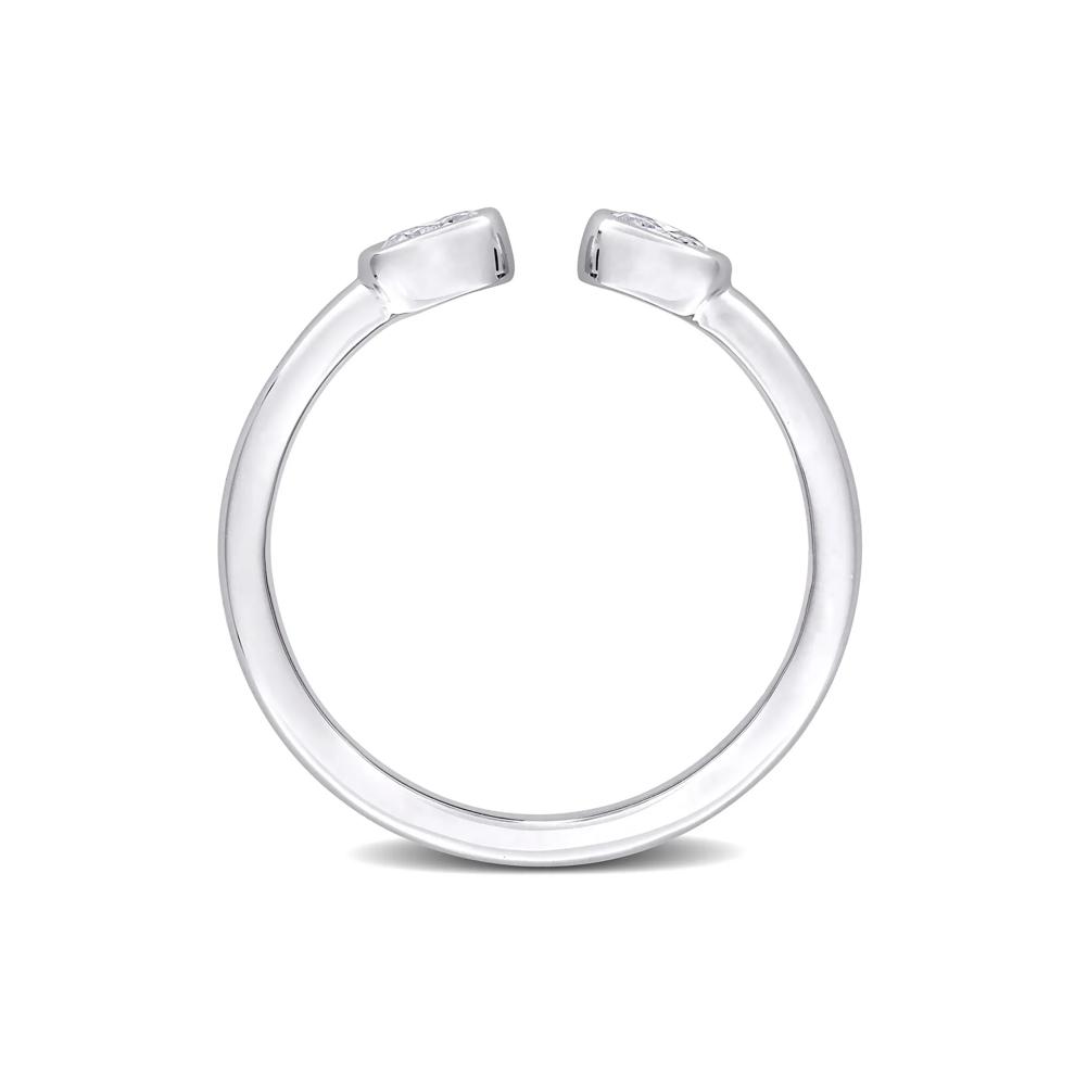 Lab-Created Moissanite Oval Bezel Open Band in Sterling Silver – Image 2 of 7