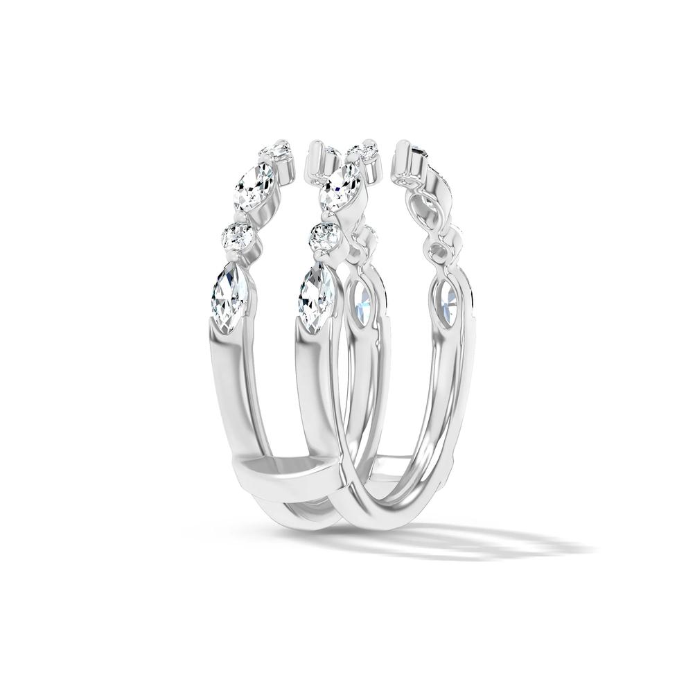 Lab Grown Diamond Marquise &amp; Round Open Insert in 14K White Gold (5/8 ct. tw.) – Image 3 of 4