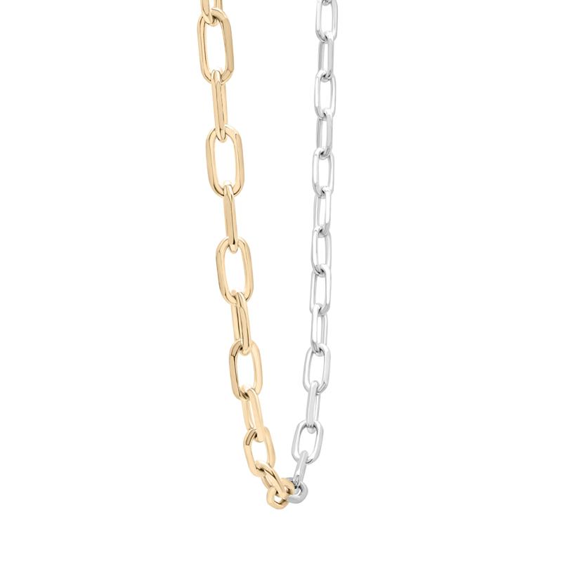 Two-Tone Paperclip Chain Necklace in Vermeil and Sterling Silver, 18&quot; – Image 3 of 7
