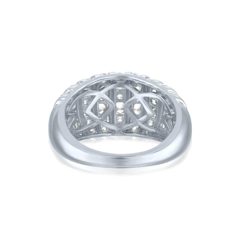 White Sapphire Graduated Wide Band in Sterling Silver – Image 4 of 4