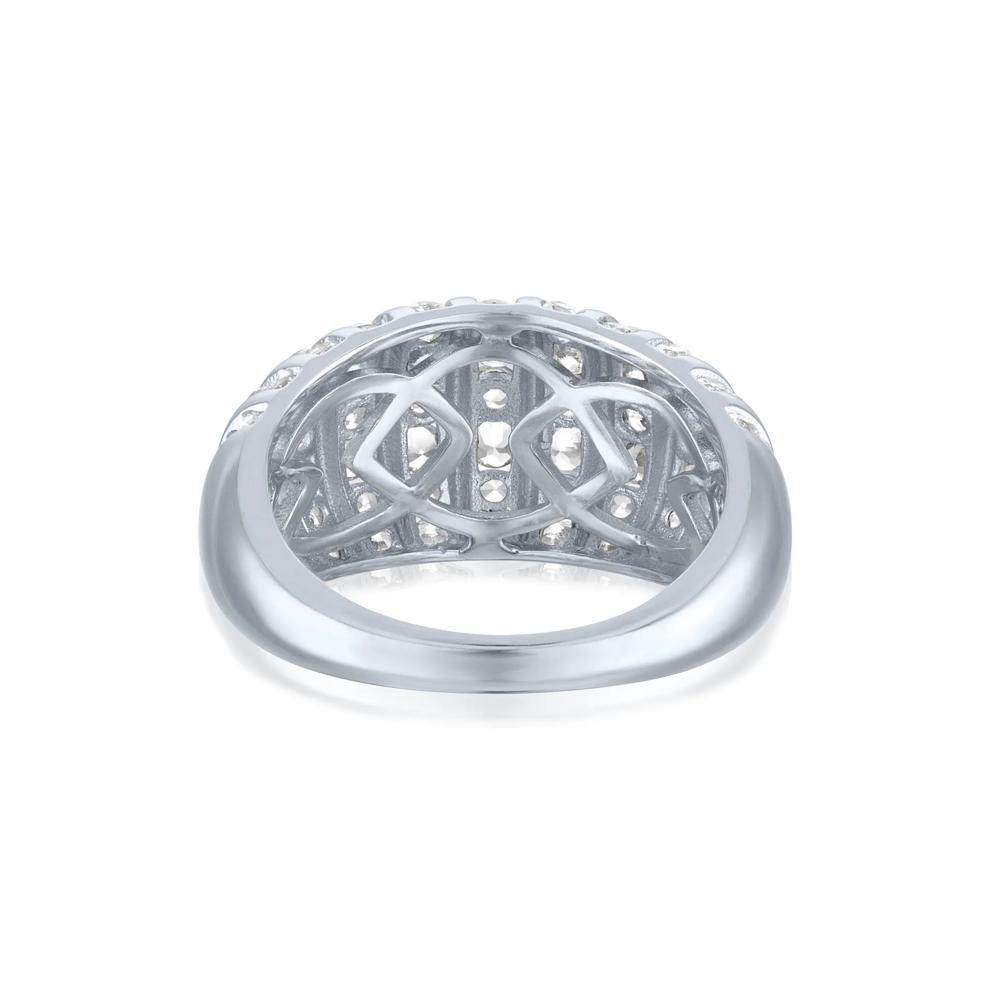 White Sapphire Graduated Wide Band in Sterling Silver – Image 4 of 4