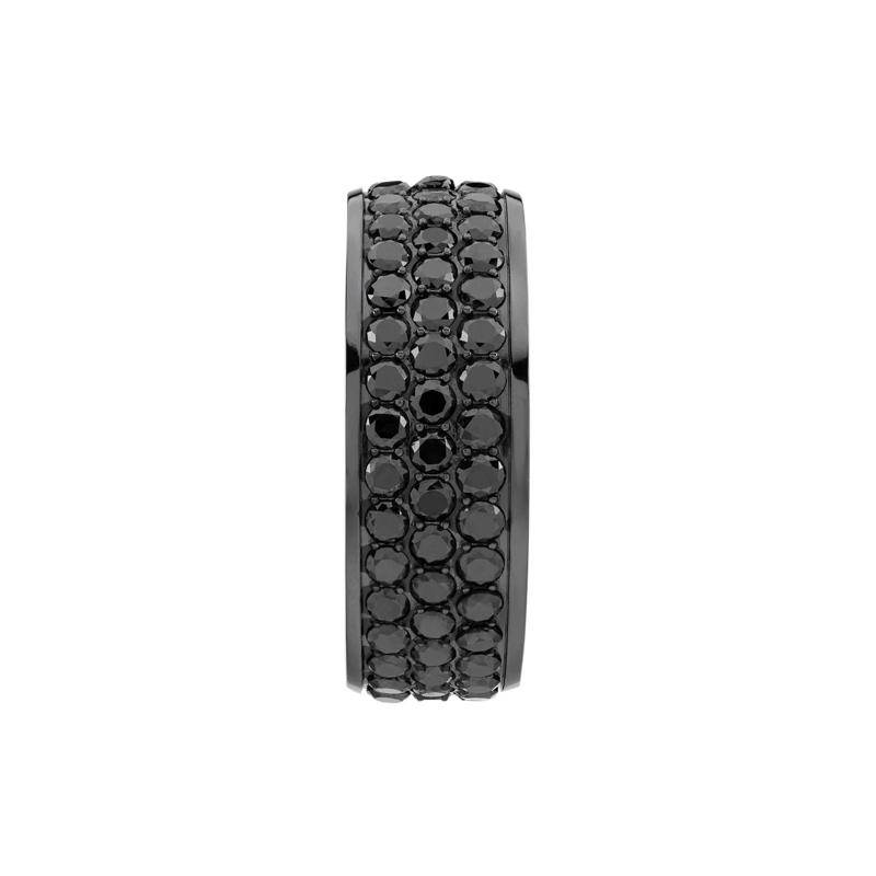Men&#39;s Black Diamond Multi-Row Eternity Band in Black Zirconium &#40;3 ct. tw.&#41; – Image 3 of 3