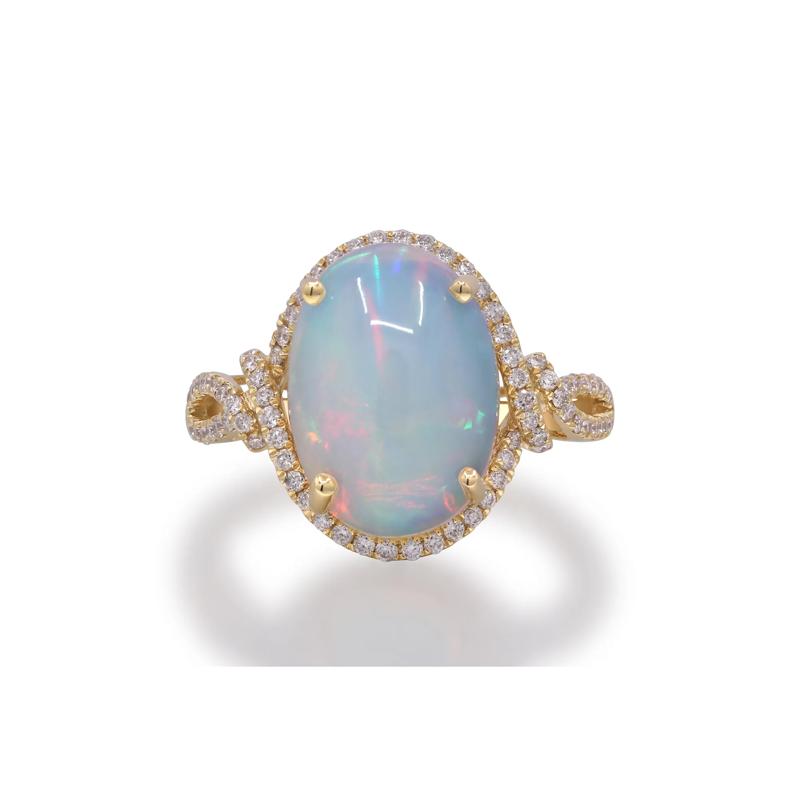 Opal and Diamond Ring in 14K Yellow Gold – Image 4 of 4