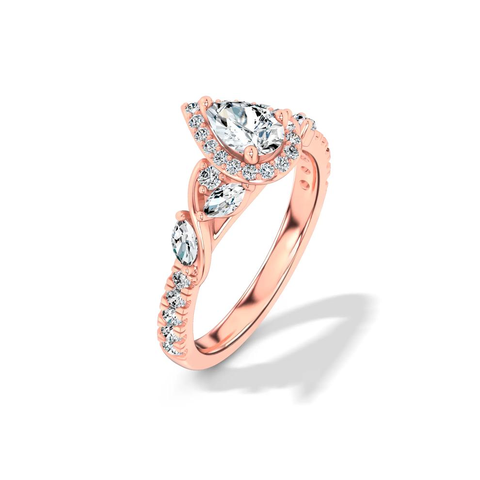 Diamond Pear-Shaped Halo Engagement Ring in 14K Rose Gold (1 ct. tw.) – Image 4 of 4