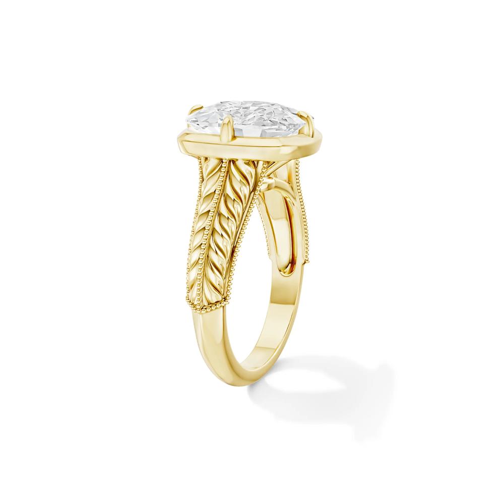 Lana Lab Grown Diamond Elongated Cushion-Cut Solitaire Engagement Ring in 18K Yellow Gold (5 ct.) – Image 3 of 4