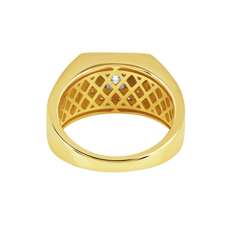 Men&#39;s Princess-Cut Lab Grown Diamond Ring in 10K Yellow Gold &#40;3/4 ct. tw.&#41; – Image 4 of 4