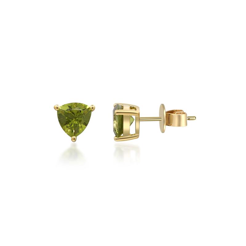 Peridot Stud Earrings in 10K Yellow Gold – Image 3 of 4