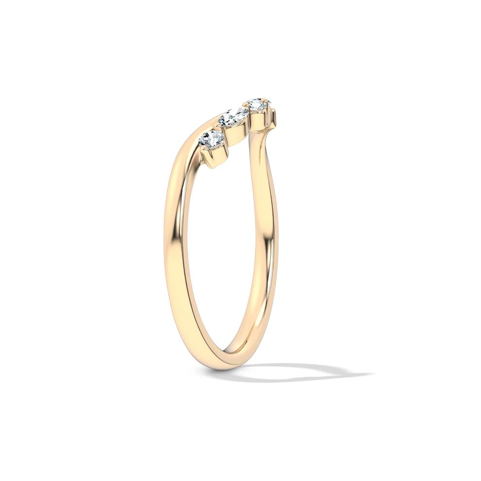 Lab Grown Diamond Offset Contour Band in 14K Yellow Gold (1/10 ct. tw.) – Image 3 of 4