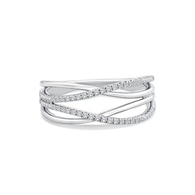 Diamond Multi-Row Crossover Ring in Sterling Silver (1/5 ct. tw.)
