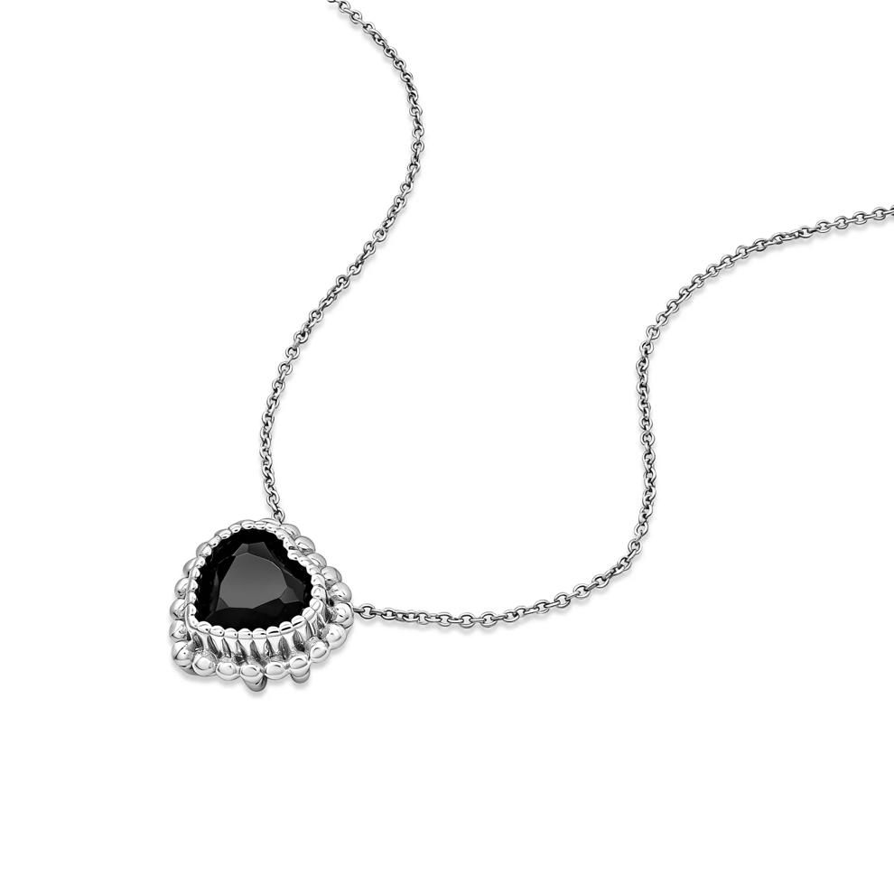 Onyx Beaded Heart Pendant, Earrings, &amp; Ring Boxed Set in Sterling Silver – Image 11 of 11