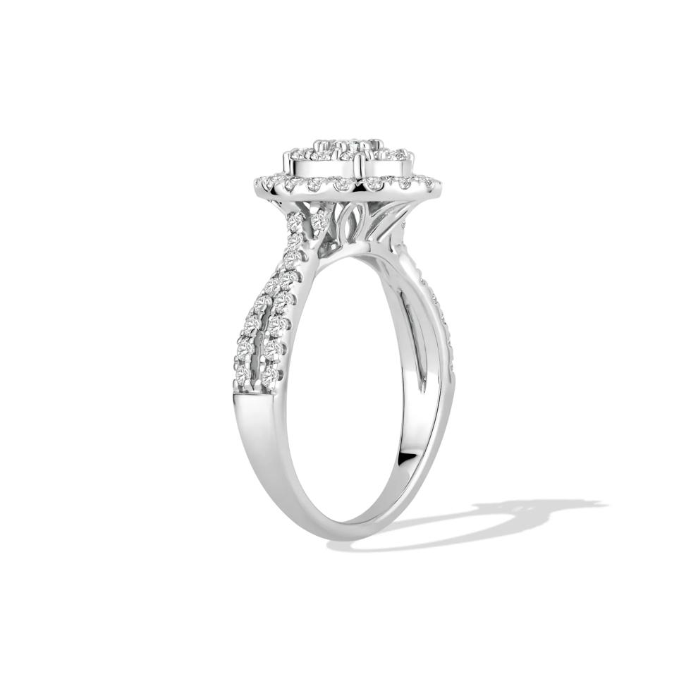 Diamond Oval Halo Composite Engagement Ring in 10K White Gold (1 ct. tw.) – Image 3 of 4